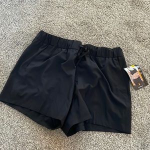 Black athletic shorts with pockets